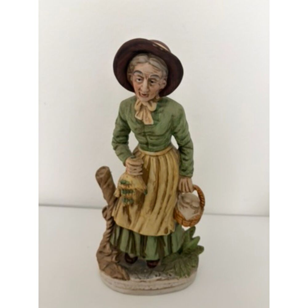 vtg. Ardco porcelain figure of peasant woman with basket